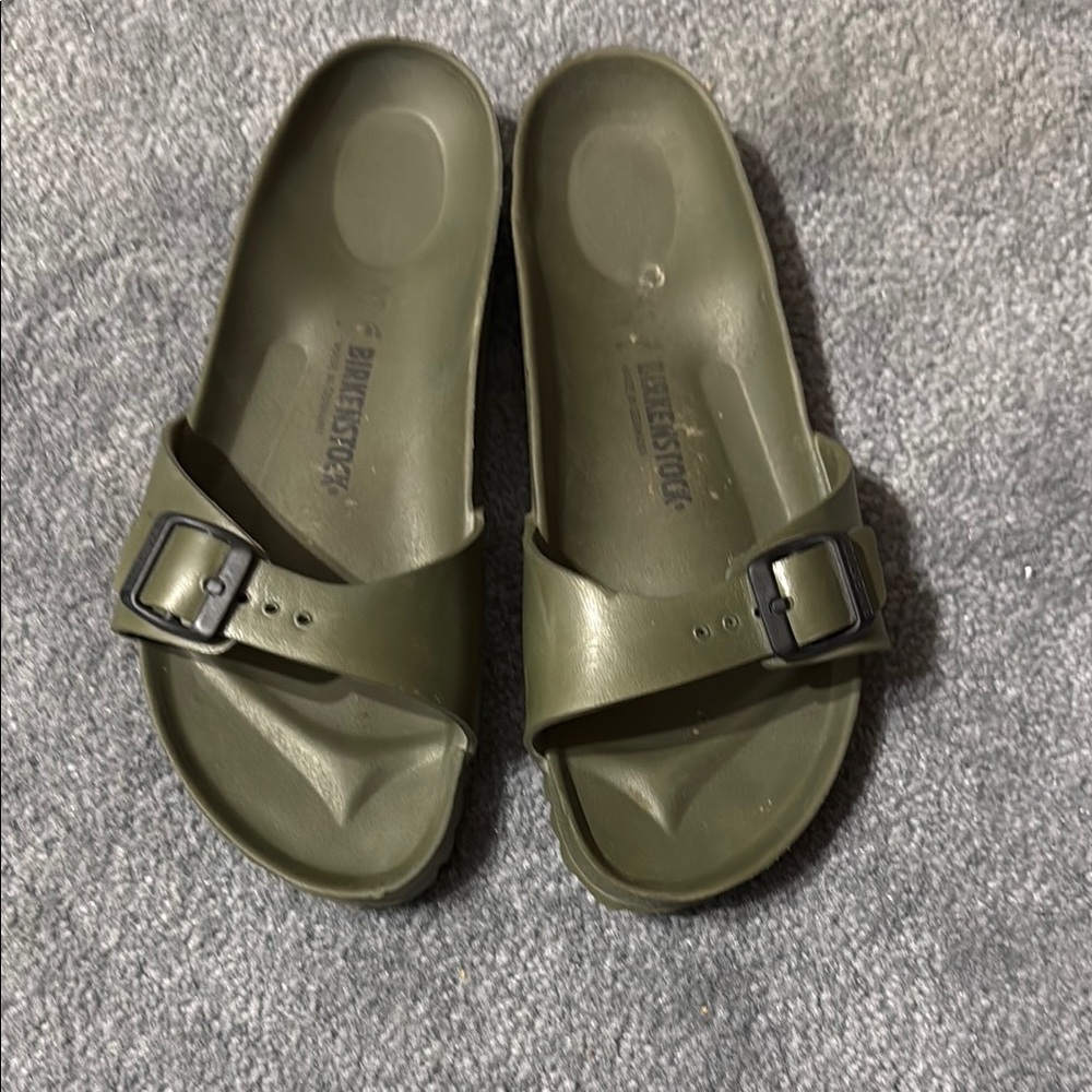 Birkenstock Olive Green Slide Sandals